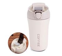 Tasse à café,tasse thermos Voyage,tasse à double paroi en acier inoxydable,Tasse à café de Voiture avec Couvercle et Paille,pour