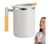 Tasse à café thermique à double isolation de 450 ml, gobelet à double couche en acier inoxydable | Facile à transporter avec couvercle et poignée, de haute durée qui peut également être