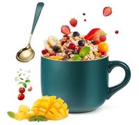 Tasse à Café XXL 650 ML - Mug en Céramique avec Cuillère Bol Céréales avec Anse - Grande Tasse pour Cappuccino et Petit Déjeuner