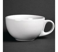 Olympia - Ensemble de 12 tasses à café en porcelaine blanche Olympia Athena - Compatible micro-ondes et lave-vaisselle - Pour boissons chaudes, tasses à cappuccino 285 ml GG870