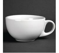 Olympia Tasse à cappuccino Athena GG870 285ml porcelaine blanche micro-ondes/lave-vaisselle lot de 12