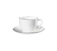 Tasse à cappuccino avec soucoupe Asa Selection À Table Ligne Noire, 250 ml