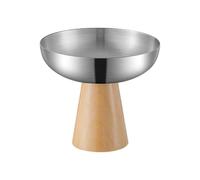 Tasse à crème glacée en acier inoxydable avec base en bois, parfaite pour les desserts et les fêtes, récipient à dessert polyvalent