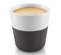Tasse à espresso 80 ml, set de 2 pc, avec couvercle en silicone, noir de carbone, Eva Solo