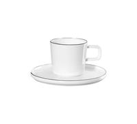 Tasse à espresso avec soucoupe Asa Selection Oco Ligne Noire, 80 ml
