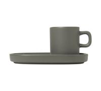 blomus Tasse à espresso avec soucoupe Pilar lot de 2 Pewter