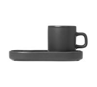Tasse à espresso avec soucoupe PILAR, set de 2 pc, kaki, Blomus