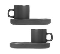 blomus Tasse à espresso avec soucoupe Pilar lot de 2 Vert agave