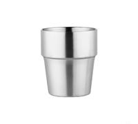 Tasse à expresso à double paroi en acier inoxydable 304, tasse isotherme avec large ouverture pour café, bière et vin, design durable de style coréen pour l'intérieur et l'extérieur (argent)