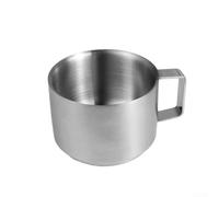 Tasse à expresso à double paroi en acier inoxydable de 96,4 g avec poignée sécurisée pour la maison, le bureau ou la cuisine et manger en plein air (1 pièce)
