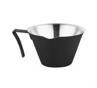 Tasse à expresso en acier inoxydable 304 de 100 ml, design avec bec verseur pour un minimum de déversements, outil d'extraction de café pour la maison et les environnements professionnels (noir)