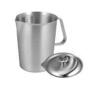 Tasse à Mesurer 2 L en Acier Inoxydable 304 avec Couvercle et Marquage, Pichet à Lait pour Restaurants, Cuisine, Café.