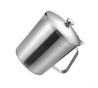 Tasse à mesurer en acier inoxydable de 500 ml avec couvercle pour café, thé, lait. Outil de cuisine gradué pour verser et ranger avec précision Argenté