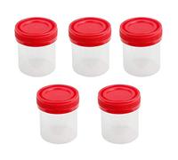 Tasse à mesurer en plastique 40ML, 5 pièces récipient stérile gradué avec couvercle, bécher de mesure tasse à mesurer de cuisine pour la cuisson poudre liquide