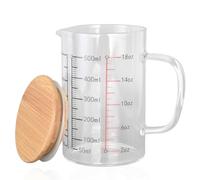 Tasse à Mesurer En Verre, Gobelet Gradué Avec Poignée Et Couvercle Pour la Cuisson, la Cuisson, le Versement De Liquide(500ml)