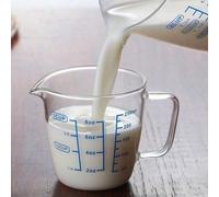 Tasse à mesurer en verre renforcé résistant à la chaleur 250 ml/500 ml, avec échelle de mesure du lait, mesure micro-ondes avec numérique bleu M,SVerre