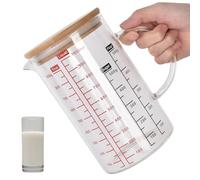 Tasse à mesurer en verre transparent, tasse à mesurer en verre avec couvercle tasse à mesurer avec échelles de mesure et bec verseur pour cuisine ou restaurant(XXL)
