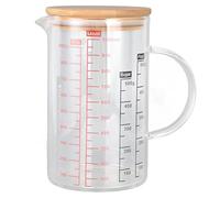 Tasse à Mesurer En Verre, verre mesureur transparent, Récipient gradué 1000ml avec couvercle, Gobelet Gradué Avec Poignée Et Couvercle Pour la Cuisson, la Cuisson, le Versement De Liquide(1000ml)