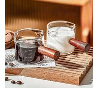 Tasse à mesurer expresso en verre borosilicaté et bois