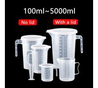 Tasse à mesurer graduée transparente, tasse à mélanger transparente en plastique, grande capacité avec couvercle, bécher de laboratoire, cuisson de cuisine, 1 pièce 5000ml(with a lid)