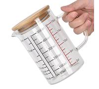 Tasse à mesurer, tasse à mesurer en verre avec buse en forme de V, échelle transparente, prise en main confortable, tasses à café en verre borosilicate (500 ml)