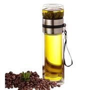 Tasse à thé à double paroi - Tasse à thé isolée, bouteille de thé avec séparation d'eau | Tasse à thé en verre 500 ml avec couvercle, infuseur à thé en feuilles portables, bouteille de thé avec passo