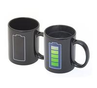 Tasse à thé animée, 1 tasse à café, style rétro, sensible à la chaleur, avec effet thermique, changement de couleur et changement de motif (batterie)