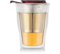 Tasse à thé avec infuseur - BODUM - YO-YO SET - 0,35 L - Double paroi - Verre et inox