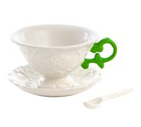 Tasse à thé avec soucoupe et cuillère I-WARES, vert, Seletti