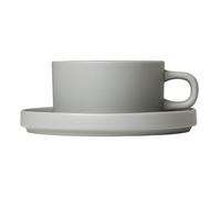 Tasse à thé avec soucoupe PILAR, set de 2 pc, 170 ml, gris clair, Blomus