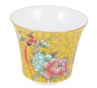 Tasse à Thé Chinoise Rétro en Céramique Émaillée Motif Fleurs Oiseaux | Forme Ronde Élégante, Surface Lisse aux Couleurs Régulières, Lavage Manuel Facile, pour Cérémonie du Thé, Eau et Thé Blanc