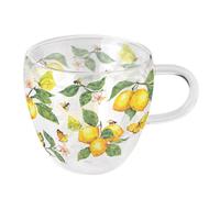 Tasse à thé double paroi citrons et papillons