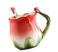 Tasse à thé en céramique 320 Ml en forme de pétale, pour sacs d ' goutte à goutte côté bureau, sirotation de cacao, dessus de table de cuisine, tasse à fleurs quotidienne, tasse à boisson en à