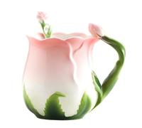 Tasse à thé en céramique 320 Ml en forme de pétale, pour sacs d ' goutte à goutte côté bureau, sirotation de cacao, dessus de table de cuisine, tasse à fleurs quotidienne, tasse à boisson en à