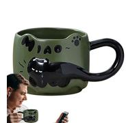 Tasse à thé en forme de chat, tasse de petit-déjeuner empilable, jolie tasse décorative en céramique de dessin animé, vaisselle adorable pour cuisine, cadeau parfait pour les amis et la