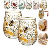 Tasse à thé en verre 2026 motif colibri Morning Bliss - Tasse à café en verre pour femme - Tasse à thé en verre pour le jardin d'abeille - Cadeau pour maman, femme, amoureux des oiseaux