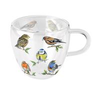 Tasse à thé en verre double paroi 200 ml - oiseaux