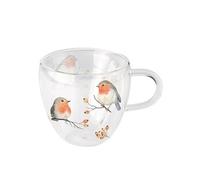 Tasse à thé en verre double paroi 200 ml - oiseaux