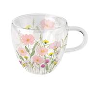 Tasse à thé en verre double paroi fleurs sauvages
