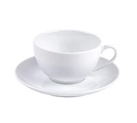 Table Passion - Tasse à thé et sa soucoupe ALASKA - Porcelaine blanche - Lot de 2