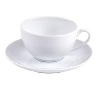 Table Passion - Tasse à thé et sa soucoupe ALASKA - Porcelaine blanche - Lot de 2
