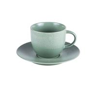 Tasse à thé et sa soucoupe Vésuvio sauge 22 cl (lot de 6) - Table Passion