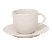 Tasse à thé et sous-tasse Vésuvio blanc 22 cl (lot de 2)