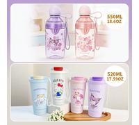 Tasse à thé ronde Sanrio Kuromi/Hello chat avec motif de fruits de l'espace 550 ml/18,6 oz et tasse de voyage Cinnamoroll/Kuromi/Hello chat pour le café 520 ml, design grande capacité, portable pour l