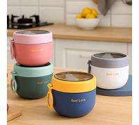 Tasse à yaourt à l'avoine, tasse à yaourt portable avec couvercle, cuillère et poignée en silicone, tasse de petit-déjeuner, boîte de rangement alimentaire, sac à lunch, tasse à avoine, sac à lunch, b
