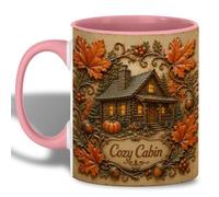 Tasse amusante Chalet Automne Bûche Citrouille Érable Tasses À Thé | Boissons Chaudes tasse en porcelaine fantaisie Tasse À Céramique pour Homme Stagiaire Travail