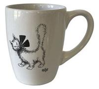 Tasse arrondie Chat Ruban - Chat de Dubout BLANC G