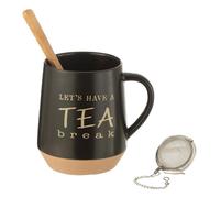Tasse Avec cuillère et Boule à Thé ""Tea Break"" 23cm Noir