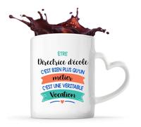 Tasse avec Poignée en Forme de Cœur Directrice d'école métier vocation Mug