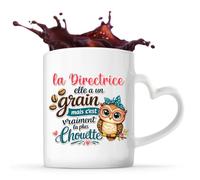 Tasse avec Poignée en Forme de Cœur la Directrice Chouette Grain Mug
